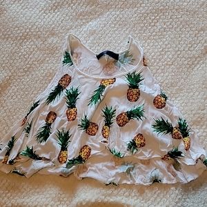 White Tank top with pineapples